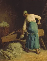 Flachsbrechen, ca. 1850-51
